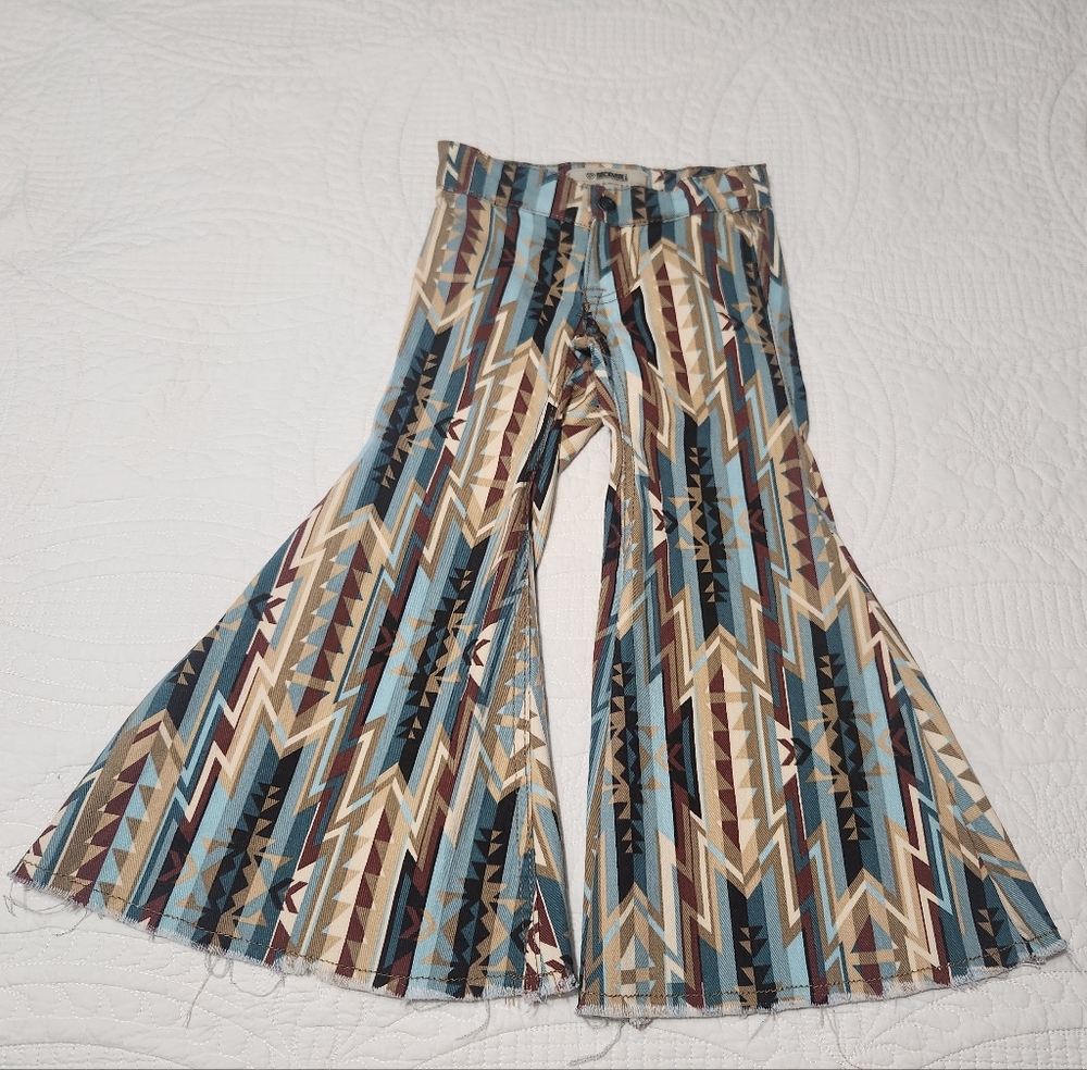 Rock & Roll Denim Bell Bottoms in an Aztec Print